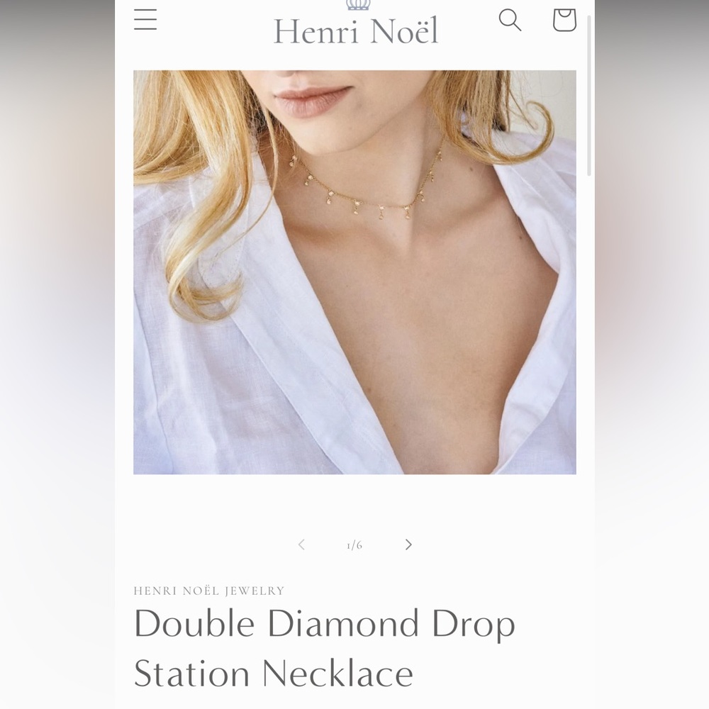 Henri Noel double diamond drop necklace